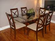 Beautiful 7 Pc glass dining room set for sale